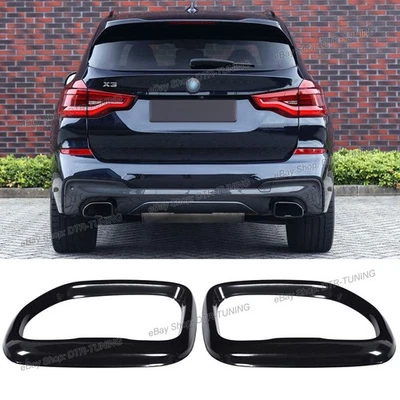 Puntas de escape de acero negro para BMW X3 G01 2018-2021 20i 30i 30e Foto 1 de 4
