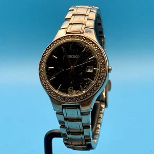 Seiko 6N22-00D0 Vintage Damenuhr Datum Kristall Lünette SOLD AS IS PARTS/REPAIR - Bild 1 von 17