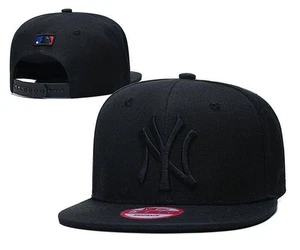 NEW YORK NY YANKEES MLB Men's Casual Outdoor Flat Brim Hat Adjustable Hat Black - Picture 1 of 1