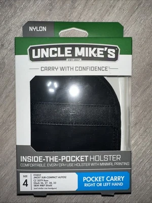 AMBI Size 4 fits Glock 26, 27, 33 & other sub-compact 9/40 Uncle Mike's Holster - Image 1 of 4