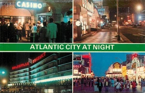 Vintage Atlantic City at Night Postcard by Jack Freeman - Picture 1 of 2