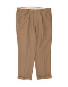 DOCKERS Mens Pegged Suit Trousers W42 L32 Brown Polyester DT94 - Picture 1 of 3