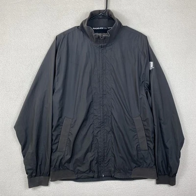 Oakley Golf Windbreaker Jacket Men's M Black Full Zip Sports Outdoors Y2K READ - Image 1 of 4