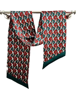 Sciarpa lunga smussata in pura seta satinata di gelso stampa cavaliere 6"X61" due strati 5-7 - Foto 1 di 5