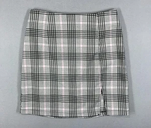 Wild Fable Skirt Women's 2 Pink Plaid Pull On Mini Zip Front Slit Preppy 90s - Picture 1 of 7