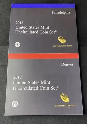 2012 U.S. Mint Uncirculated Denver & Philadelphia 28 Coins Set Free Shipping - Image 1 of 4