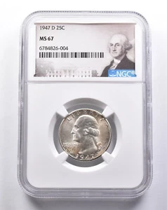 MS67 1947-D Washington Quarter NGC *3329 - Picture 1 of 3