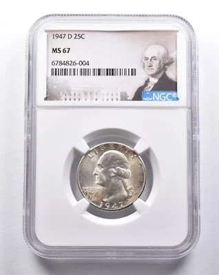 MS67 1947-D Washington Quarter NGC *3329 - Image 1 of 3