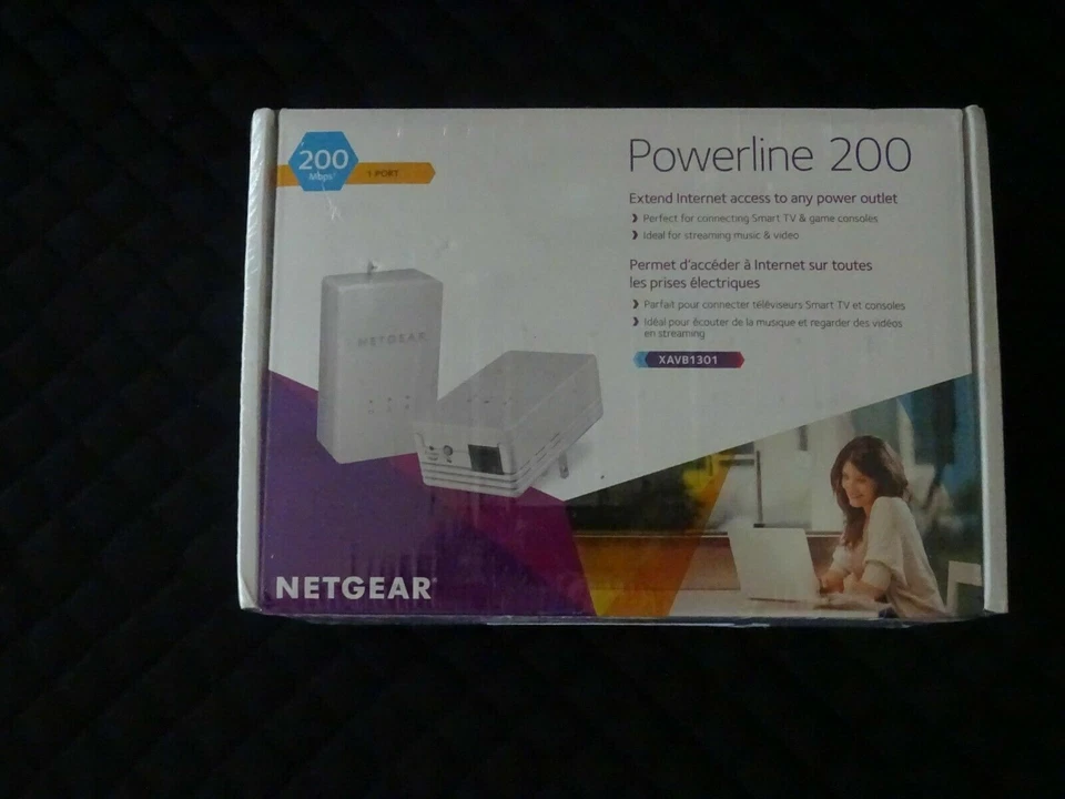 Netgear Powerline 200 Extender XAVB1301-100PAS Set of 2 Power Outlet to Ethernet - Image 1 of 1