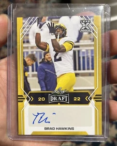 Bozza Foglia 2022 - Autografi #BA-BH1 Brad Hawkins (AU, RC) Giallo Blu Michigan �� - Foto 1 di 2