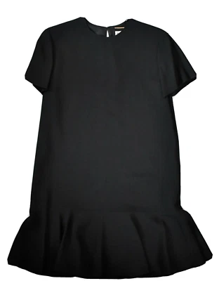 🆕️ Auténtico Mini Vestido SAINT LAURENT Paris Sable Negro Manga Corta F38 FRANCIA Foto 1 de 4