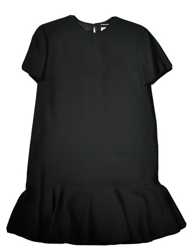 SAINT LAURENT (YSL) ️ Mini abito autentico Saint Laurent Paris sabbia nero maniche corte F38 FRANCIA