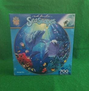 SeaScapes "Midnight Sun" 700 Piece 24" Round Jigsaw Puzzle - Made in USA - Picture 1 of 8