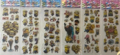 MINIONS DESPICABLE ME Party Puffy Stickers 6 Sheets, Party Bags - Image 1 of 4