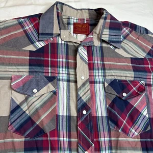 Rustler X-Long Tails Shirt Mens Large Pearl Snap Western Cowboy  Rodeo - Picture 1 of 5