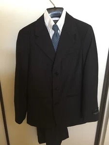 New Children’s suit high quality + white shirt and clip-on blue checkered tie - Picture 1 of 10