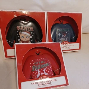 Christmas Sweater Ornament Decoration - Bundle of 3’ by Holiday Time In Box - Picture 1 of 4
