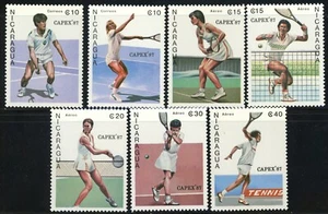 Nicaragua Sc# 1624-1630 Mi# 2782-2788 Tennis Racquet Sport CAPEX 1987 Mint NH - Picture 1 of 1