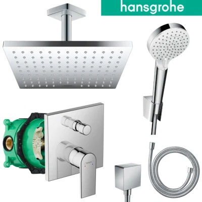 Hansgrohe Duscharmatur Unterputz Regendusche Vernis Shape Kopfbrause Set Ibox - Bild 1 von 4