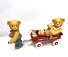 Vintage geliebte Teddies Bären Radio Flyer Wagen Figuren Enesco 2000