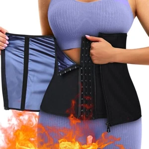 Women Slimming Waist Trainer Polyurethane Belt Sweat Sauna Sports Girdle Band US - Picture 1 of 17