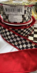MacKenzie Childs 1 Roll Courtly Check Ribbon Red 2.5” wide-10yards Roll - Picture 1 of 3