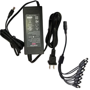 DC 12V 7A UL Power Supply AC Adapter +8 Split Cable For CCTV Security Camera DVR - Picture 1 of 5