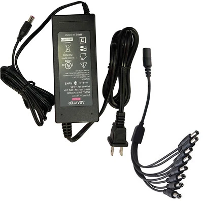 DC 12V 7A UL Power Supply AC Adapter +8 Split Cable For CCTV Security Camera DVR - Image 1 of 4