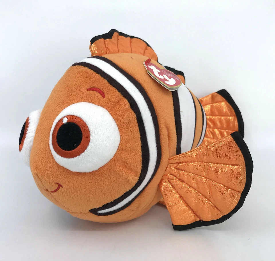 TY Beanie Buddies Nemo Finding Dory Fish Disney Sparkle NEW Plush 2017 9in med - Image 1 of 4