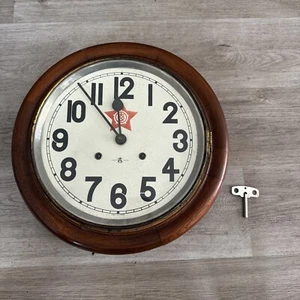 Early Showa period Aichiken Clock Makers Union Gresham round wall clock + Key - Picture 1 of 20