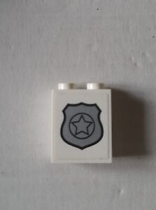 LEGO 3245cpb024 1x2x2 Silver Police Badge Pattern set 60044