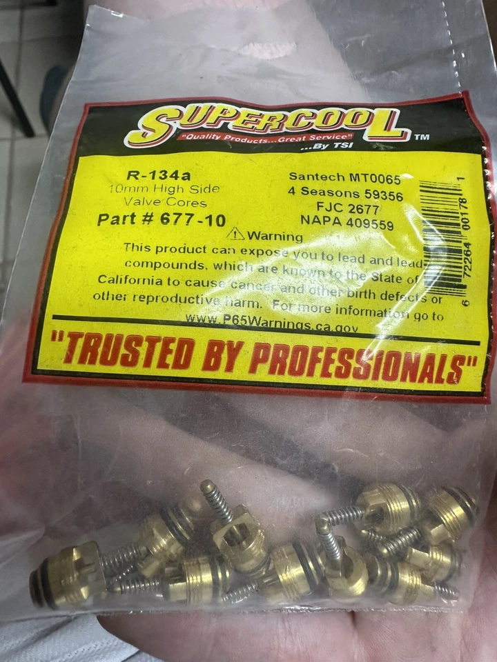 Núcleo de válvula 677-10 R-134a 10 mm lado alto HS M10 - Paquete de 10 Foto 1 de 1