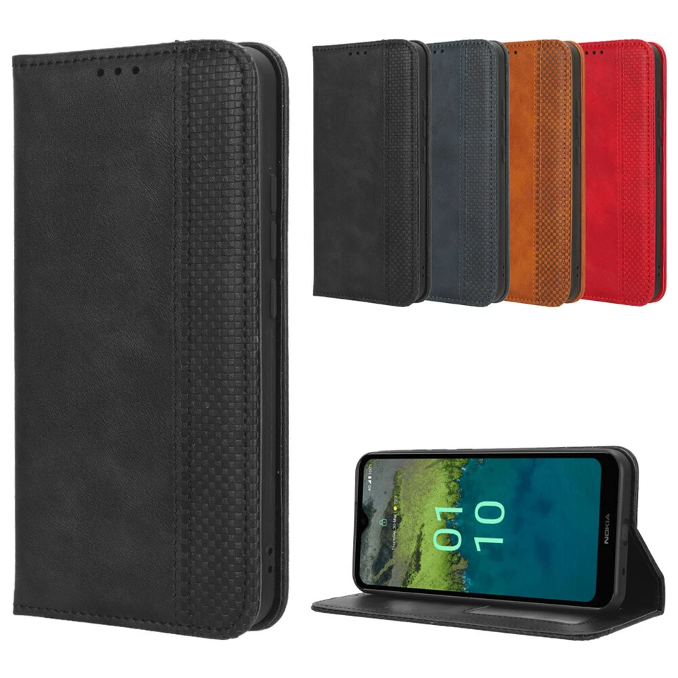 For NOKIA C110 Case , Shockproof Magnetic Flip Slots Leather Wallet Stand Cover - Image 1 of 4