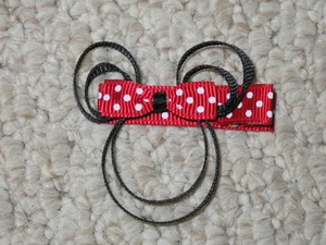 NEW "MINNIE MOUSE - RED" Girls Ribbon Hairbow Clip Bow Boutique Sculpture Disney - Picture 1 of 1