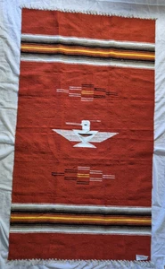 Vintage handgeknüpfter Chimayo Donnervogel Wandteppich Teppich/Teppich 33" x 59" - Bild 1 von 8