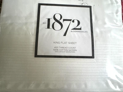 Hoja plana blanca Bloomingdale's 1872 SOLID 400TC KING Foto 1 de 2
