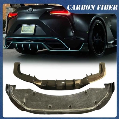 Carbon Rear Lower Bumper Diffuser Lip For Lexus LC500 LC500h Front Lip Splitter - Imagen 1 de 4