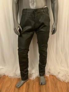 Jeans uomo G Star grezzo restaurato 36x32 nero super slim lavaggio scuro denim cerato - Foto 1 di 23