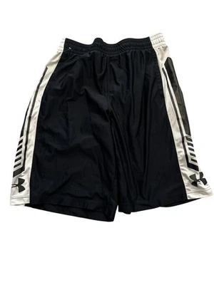 Under Armour Basketball Shorts Mens Extra Large Black White Loose Athletic - Image 1 of 4