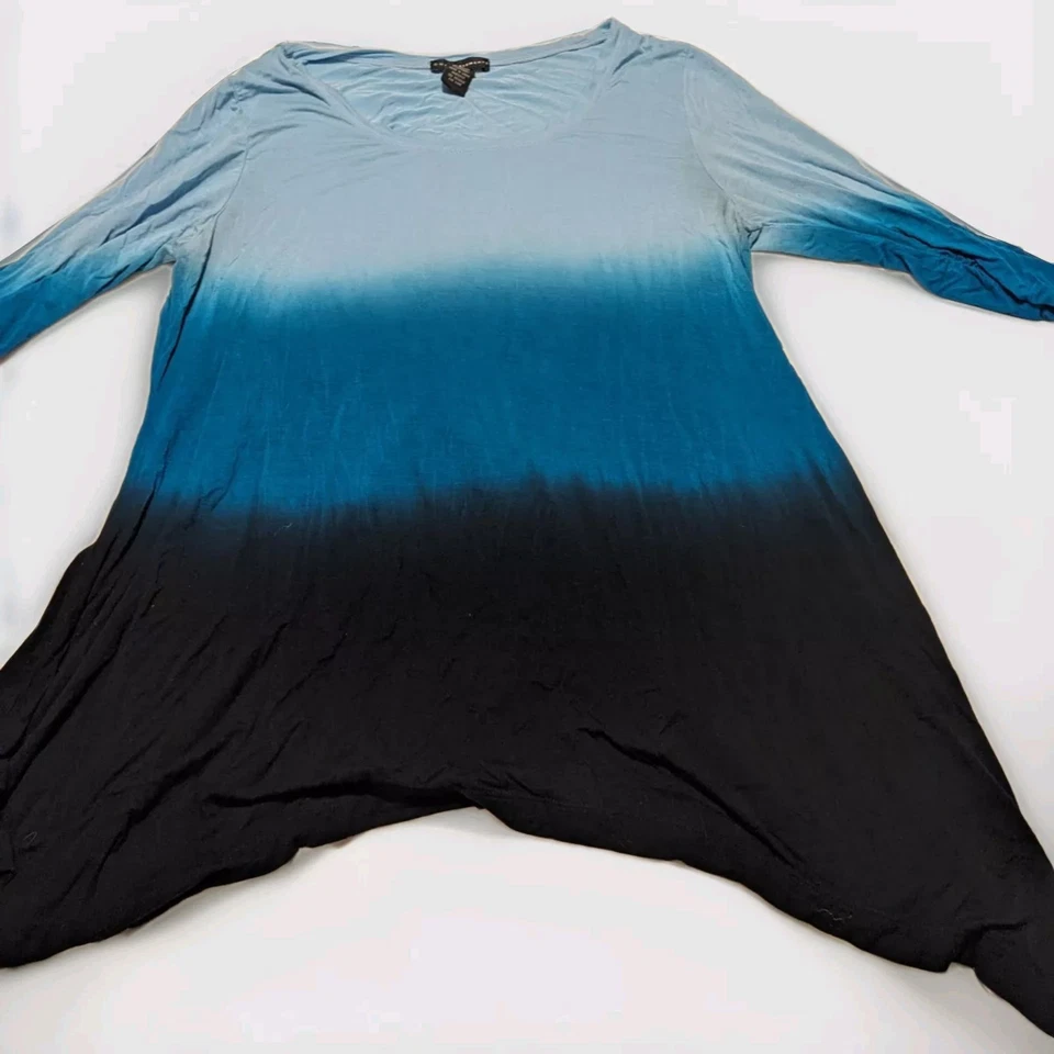 Blusa GraceElements Mujer XL Azul Degradado Pullover Drape Túnica Foto 1 de 4