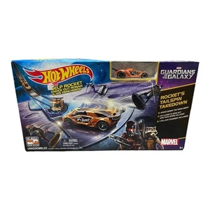 Marvel Hot Wheels Guardians of the Galaxy Rocket's Tailspin Takedown Track Set - Picture 1 of 4