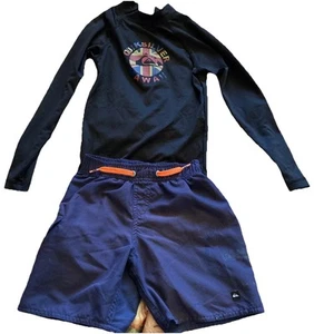 Quiksilver Long Sleeve Rash Guard and Board Shorts/Swim Trunk *Read Description* - Picture 1 of 17