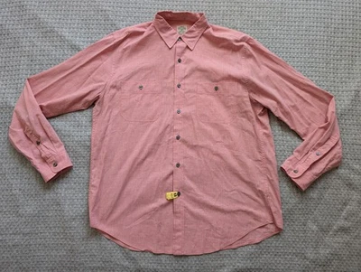 J.Crew Shirt Mens Large Pink Workshirt Chambray Button Up Long Sleeve Two Pocket - Image 1 of 4