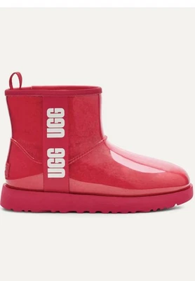 Botas de lluvia UGG clásicas transparentes mini rosa intenso impermeables para mujer talla US 9 Foto 1 de 4