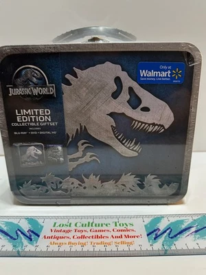 Jurassic World Limited Edition Blu-Ray Giftset Tin Lunchbox NEW Walmart Inv2 Foto 1 de 3