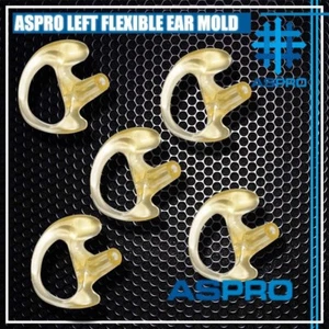5x LEFT LARGE FLESH FLEXIBLE SEMI CUSTOM EAR MOLD INSERT RUBBER GEL EARPIECE PTT - Picture 1 of 1