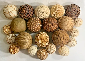 Florero Relleno 21 Piezas Decoración Madera Color Crema - Imagen 1 de 5