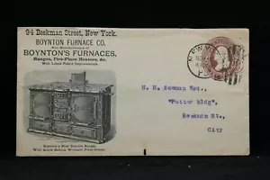 New York: New York City 1886 Boynton Furnace Advertising Cover - Picture 1 of 2