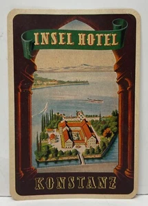 Vintage Insel Hotel Konstanz Germany Luggage Label Decal Travel Ad - Picture 1 of 2