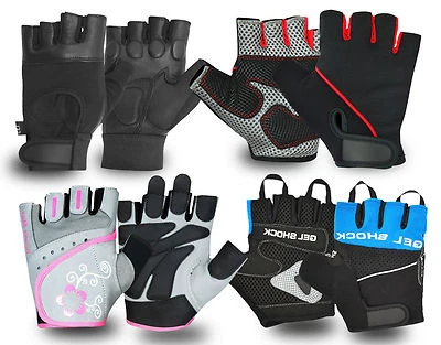 Finger Less Leather Weight Lifting Bodybuilding Fitness Training Gym Exercise - Image 1 of 2